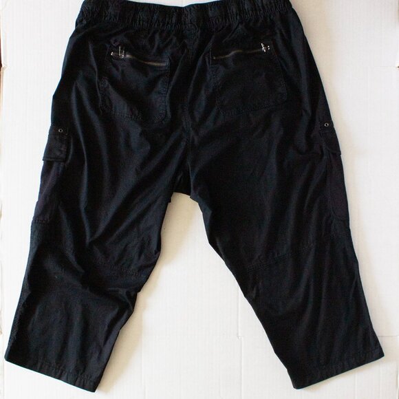 Lane Bryant - Black Drawstring Cargo Capris - Womens 18/20 - Picture 2 of 5